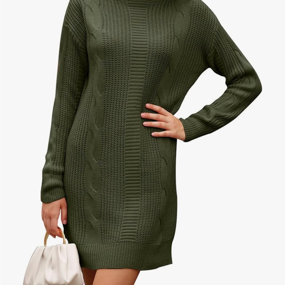 Turtleneck Pullover Sweater dress